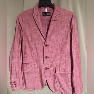 Armani Jeans 100% Cotton Men’s Salmon Color Casual Blazer Size Large